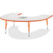 Jonti-Craft Berries Elementary Height Prism Edge Horseshoe Table - Laminated Horseshoe-shaped, Orange Top - Four Leg Base - 4 Legs - Height Adjustable - 15" to 24" Adjustment - 66" Table Top Length x 60" Table Top Width x 1.13" Table Top Thickness - 24" H