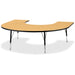 Jonti-Craft Berries Elementary Black Edge Horseshoe Table - Black Oak Horseshoe-shaped, Laminated Top - Four Leg Base - 4 Legs - Height Adjustable - 15" to 24" Adjustment - 66" Table Top Length x 60" Table Top Width x 1.13" Table Top Thickness - 24" Heigh