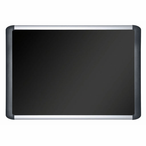 MasterVision MVI SoftTouch Deluxe Bulletin Board - 48" Board Height x 96" Board Width - Black Fabric Surface - Aluminum/Black Aluminum Frame - 1 Each