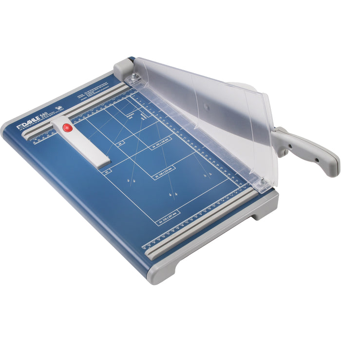 Dahle 560 Professional Guillotine Trimmer - 25 Sheet Cutting Capacity - 13" Cutting Length - 3" Height x 11.3" Width x 17.8" Length - Screened Guide, Adjustable Alignment Guide, Ground Blade, Manual Paper Clamp, Non-slip Rubber Feet, Sturdy, Durable, Crac