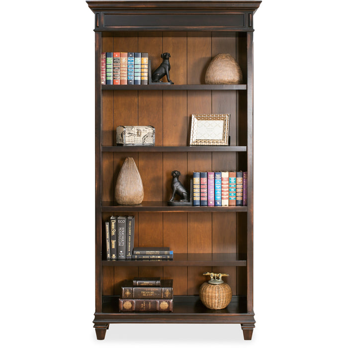 Martin Hartford Open Bookcase - 78" Height x 40" Width x 14" Depth - 4 Shelve(s) - 3 Adjustable Shelf(ves) - Material: Wood Veneer, Solid Wood - Finish: Vintage Black - For Home Office, Living Area, Book, Stationary - 1 Each