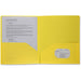 Business Source Letter Portfolio - 8 1/2" x 11" - 30 Sheets Capacity - 2 Pocket - Yellow - Durable, Spill Resistant, Wear Resistant, Card Holder - 1 Each