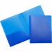 Business Source Letter Portfolio - 8 1/2" x 11" - 30 Sheets Capacity - 2 Pocket - Blue - Durable, Spill Resistant, Wear Resistant, Card Holder - 1 Each