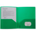 Business Source Letter Portfolio - 8 1/2" x 11" - 30 Sheets Capacity - 2 Pocket - Green - Durable, Spill Resistant, Wear Resistant, Card Holder - 1 Each