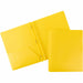 Business Source Letter Portfolio - 8 1/2" x 11" - 50 Sheets Capacity - 3 x Prong Fastener - 2 Pocket - Yellow - Durable, Spill Resistant, Wear Resistant, Card Holder - 1 Each