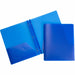 Business Source Letter Portfolio - 8 1/2" x 11" - 50 Sheets Capacity - 3 x Prong Fastener - 2 Pocket - Blue - 1 Each