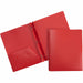 Business Source Letter Portfolio - 8 1/2" x 11" - 50 Sheets Capacity - 3 x Prong Fastener - 2 Pocket - Red - 1 Each