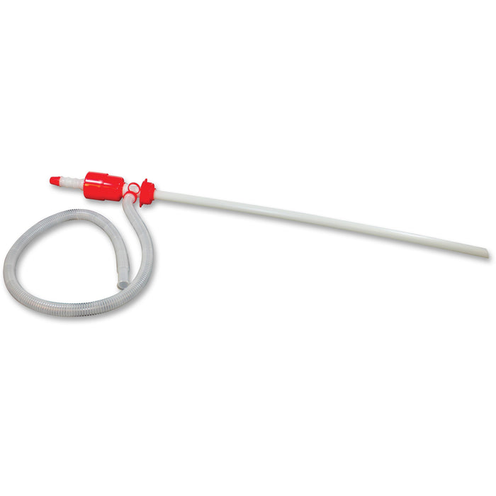 Impact Siphon Drum Pump - 4.6" Width - Red, White - 1 Each