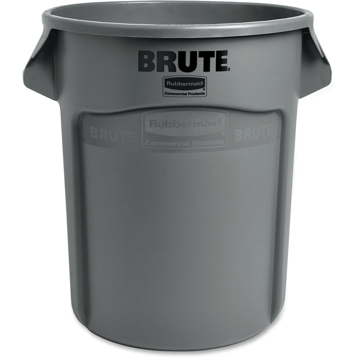 Rubbermaid Commercial Brute 20-Gallon Vented Container - 20 gal Capacity - Round - Handle, Reinforced, UV Coated, Fade Resistant, Damage Resistant, Warp Resistant, Crack Resistant, Crush Resistant - 22.9" Height x 19.4" Diameter - Plastic - Gray - 1 Each