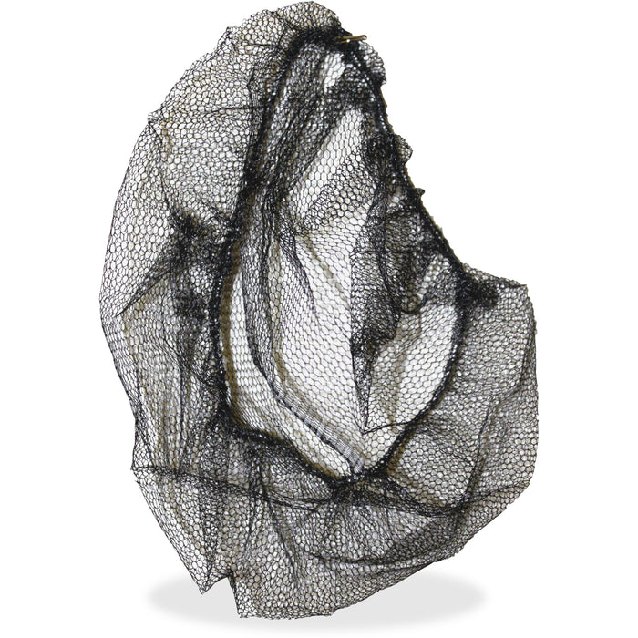 Genuine Joe Black Nylon Hair Net - Recommended for: Food Handling, Food Processing - Large - 21" Stretched Diameter - Contaminant Protection - Nylon - Black - Comfortable, Lightweight, Durable, Tear Resistant - 1 Pack