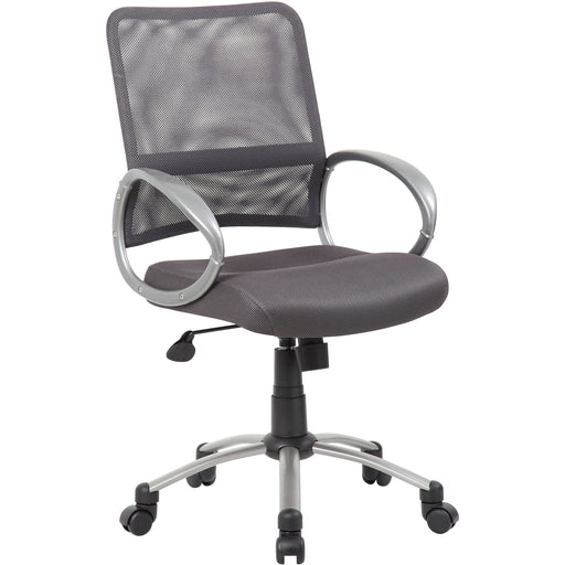 Boss Mesh Back Chair - Charcoal Gray Seat Color - Mesh Seat Material - Chrome, Black Frame Color - Pewter Frame Material - 5-star Base - Charcoal Gray - 1 Each