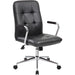 Boss Modern Office Chair with Chrome Arms - Black Seat Color - Vinyl Seat Material - Chrome, Black Frame Color - Chrome Frame Material - 5-star Base - Black - 1 Each