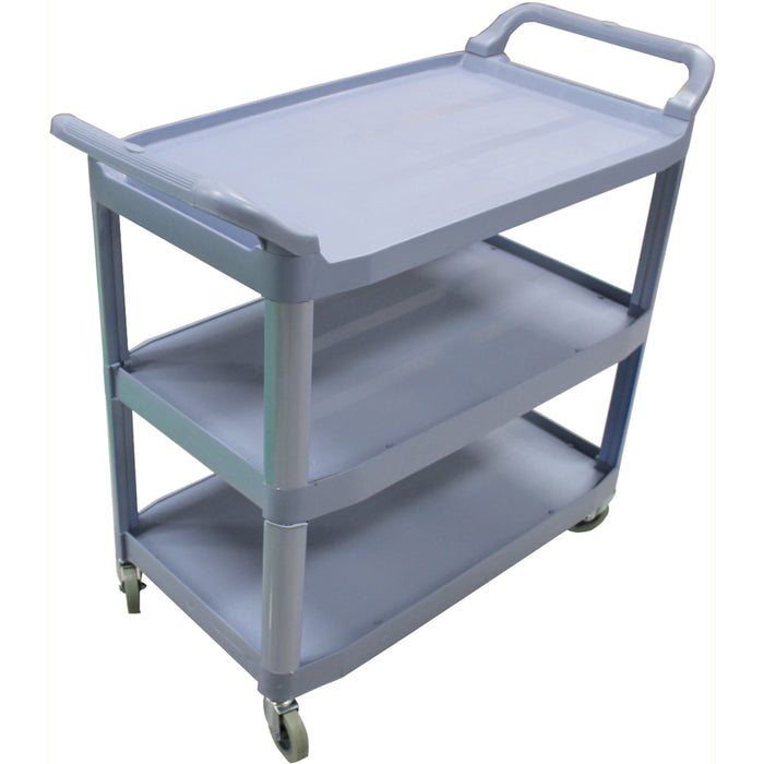 Impact 3-Shelf Bussing Cart - 3 Shelf - 200 lb Load Capacity - 4" Caster Size - 40" Length x 20" Width x 38" Height - Gray - 1 Each