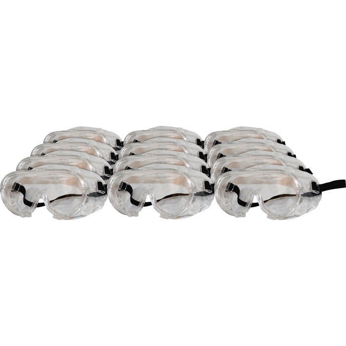ProGuard Classic 808 Series Safety Goggles - Universal - Ultraviolet, Splash, Impact, Chemical Protection - Polyvinyl Chloride (PVC) - Clear - Anti-fog, High Visibility, Adjustable, Elastic Headband, Lightweight, Comfortable - 12 / Box