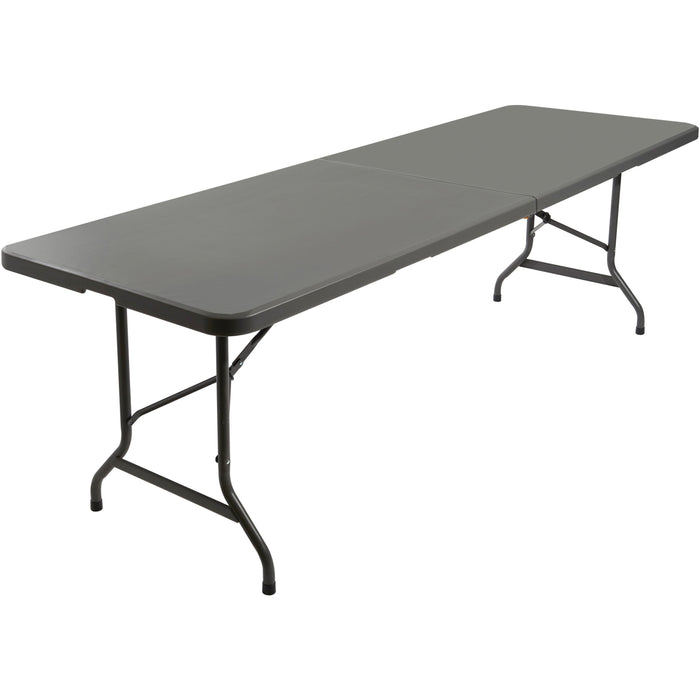 Iceberg IndestrucTable TOO Bifold Table - Rectangle Top - 60" Table Top Length x 30" Table Top Width x 2" Table Top Thickness - 29" Height - Indoor, Outdoor - Charcoal, Powder Coated - Tubular Steel - High-density Polyethylene (HDPE) Top Material - 1 Each