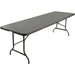 Iceberg IndestrucTable TOO Bifold Table - Rectangle Top - Contemporary Style - Height Adjustable - 72" Table Top Length x 30" Table Top Width x 2" Table Top Thickness - 29" Height - Indoor, Outdoor - Charcoal, Powder Coated - Tubular Steel - High-density
