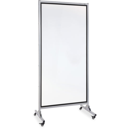 Lorell Double-sided Dry-Erase Easel/Room Divider - 37.5" (3.1 ft) Width x 82.5" (6.9 ft) Height - White Steel Surface - Black Aluminum Frame - Rectangle - Magnetic - Casters - 1 Each