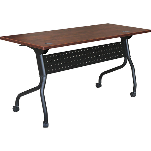 Lorell Preference Flip and Nest Training Table - Rectangle Top - Four Leg Base - 4 Legs - 48" Table Top Width x 23.60" Table Top Depth - 29.50" Height - Assembly Required - Cherry, Black - Melamine, Nylon - Metal Base Material - 1 Each