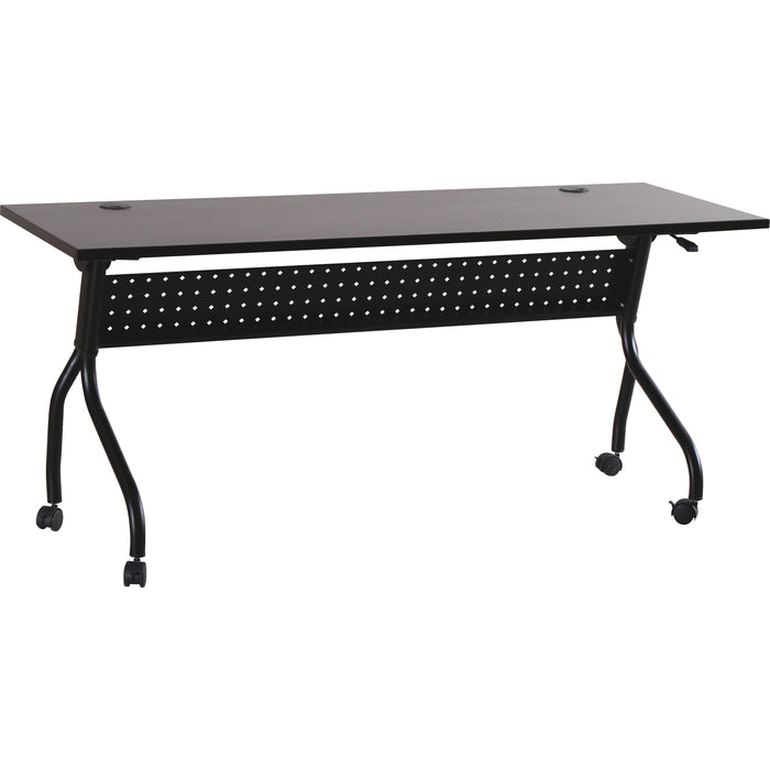 Lorell Preference Flip and Nest Training Table - Rectangle Top - Four Leg Base - 4 Legs - 72" Table Top Width x 23.50" Table Top Depth - 29.50" Height x 70.88" Width x 23.63" Depth - Assembly Required - Espresso, Black - Melamine, Nylon - 1 Each