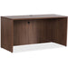 Lorell Essentials Series Credenza Shell - 29.5" Height x 59" Width x 23.6" Depth Credenza, 1" Thickness Top, 3.8" Thickness Drawer Pull - Finish: Walnut - Laminate Table Top - Durable, Grommet, Cord Management, Adjustable Feet - For Office - 1 Each