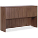 Lorell Essentials Series Stack-on Hutch with Doors - Rectangle - 36" Height x 70.9" Width x 14.8" Depth Hutch - 4 Door(s) - Material: Wood - Finish: Laminate, Walnut - Grommet, Cord Management, Durable - 1 Each