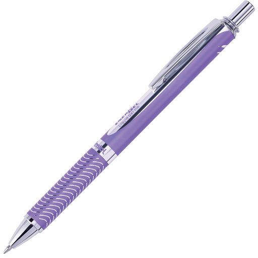 Pentel EnerGel Alloy Retractable Gel Pens - 0.7 mm Medium Pen Point - Refillable - Retractable - Black Ink - Gel-based - Violet Metal Barrel - Stainless Steel Tip - 1 Each