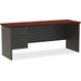 Lorell Fortress Modular Series Left-pedestal Credenza - 72" Width x 24" Depth, x 1.1" Thickness Top - Total Drawer(s): 2 - Single Pedestal on Left Side - Material: Steel - Finish: Mahogany Laminate, Charcoal - Scratch Resistant, Stain Resistant, Ball-bear