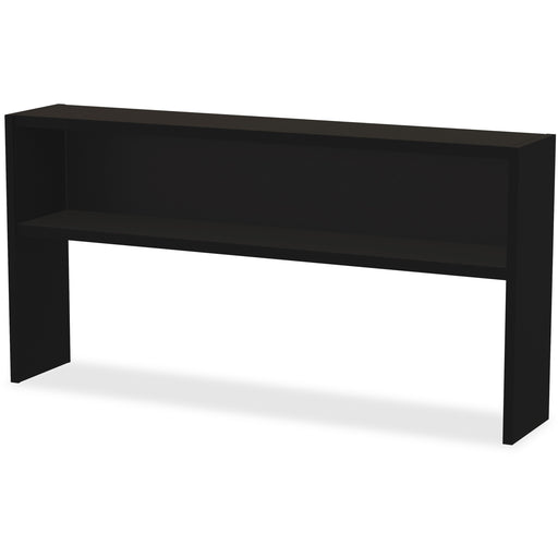 Lorell Fortress Modular Series Stack-on Hutch - x 72" Width - Material: Steel - Finish: Black - Grommet, Cord Management - 1 Each
