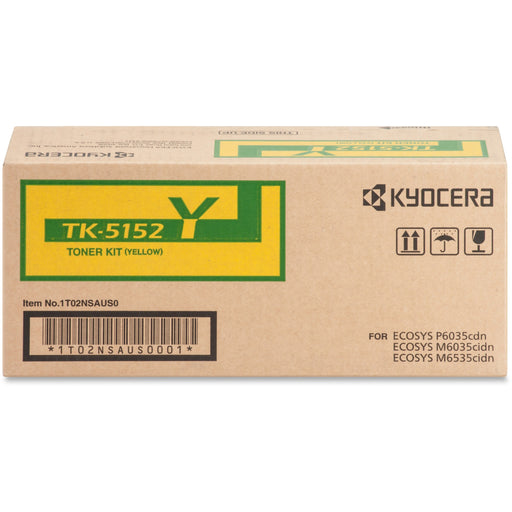 Kyocera TK-5152Y Original Standard Yield Laser Toner Cartridge - Yellow - 1 Each - 10000 Pages