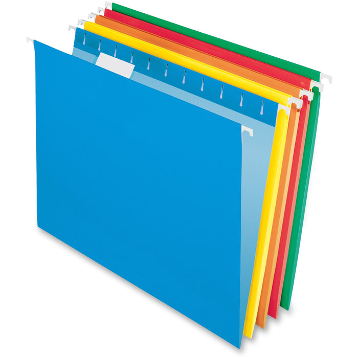 Pendaflex 1/5 Tab Cut Letter Recycled Hanging Folder - 8 1/2" x 11" - 11 pt. - Assorted - 100% Recycled - 25 / Box