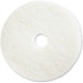 Genuine Joe Polishing Floor Pad - 13" Diameter x 1" Thickness - Floor, Polishing - 350 rpm Maximum Speed Supported - Resilient, Flexible, Non-abrasive, Dirt Remover, Rotate - Resin, Fiber - White - 5 / Carton