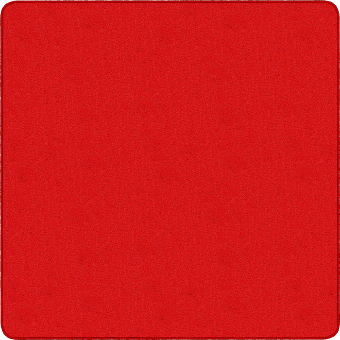 Flagship Carpets Classic Solid Color 6' Square Rug - Floor Rug - Classic, Traditional - 72" Length x 72" Width - Square - Red - Nylon