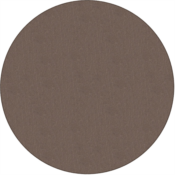 Flagship Carpets Classic Solid Color 6' Round Rug - Floor Rug - Classic, Traditional - 72" Length x 72" Width - Circle - Almond - Nylon
