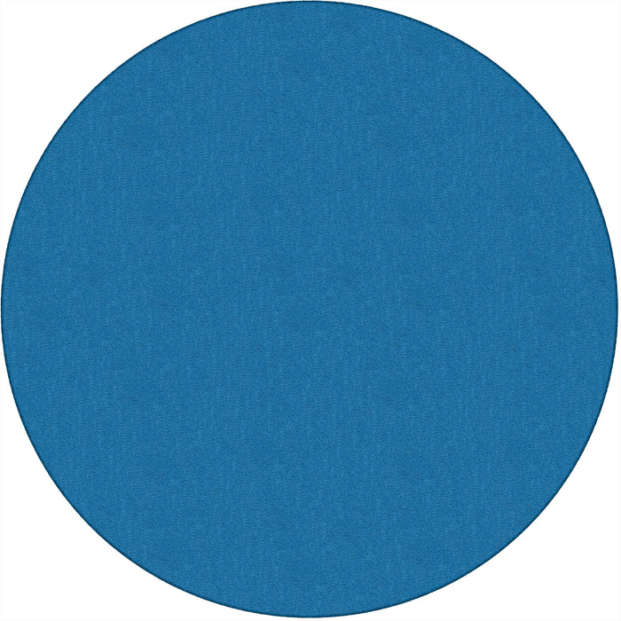 Flagship Carpets Classic Solid Color 6' Round Rug - Floor Rug - Classic, Traditional - 72" Length - Circle - Blue - Nylon