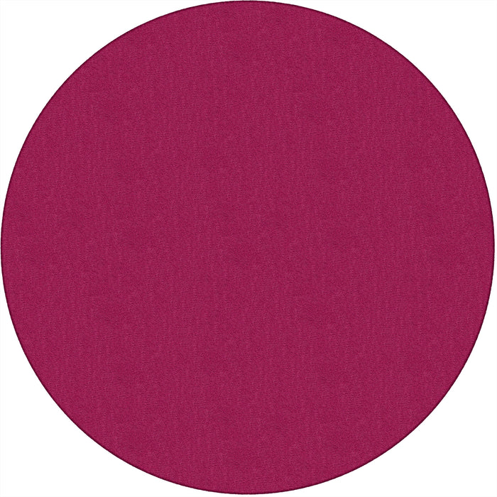Flagship Carpets Classic Solid Color 6' Round Rug - Floor Rug - Classic, Traditional - 72" Length - Circle - Cranberry - Nylon