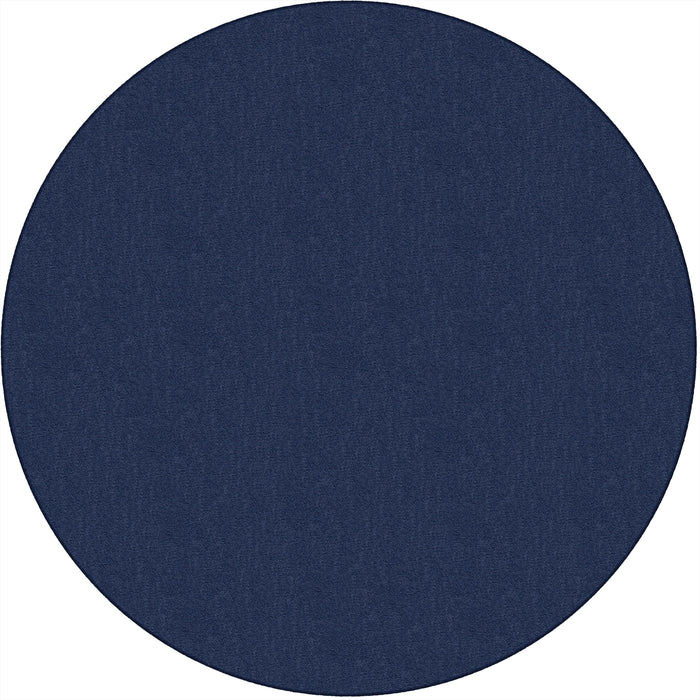 Flagship Carpets Classic Solid Color 6' Round Rug - Floor Rug - Classic, Traditional - 72" Length - Circle - Navy - Nylon
