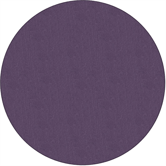 Flagship Carpets Classic Solid Color 6' Round Rug - Floor Rug - Classic, Traditional - 72" Length - Circle - Purple - Nylon
