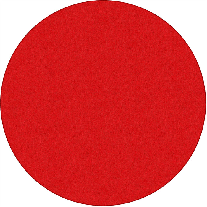 Flagship Carpets Classic Solid Color 6' Round Rug - Floor Rug - Classic, Traditional - 72" Length - Circle - Red - Nylon