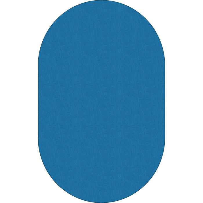Flagship Carpets Classic Solid Color 12' Oval Rug - Floor Rug - Classic, Traditional - 12 ft Length x 90" Width - Oval - Blue - Nylon