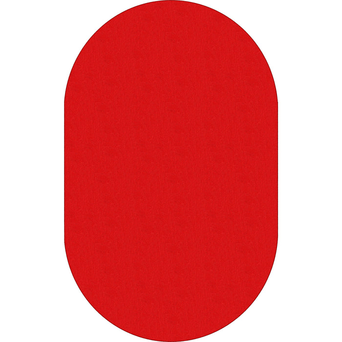 Flagship Carpets Classic Solid Color 12' Oval Rug - Floor Rug - Classic, Traditional - 12 ft Length x 90" Width - Oval - Red - Nylon