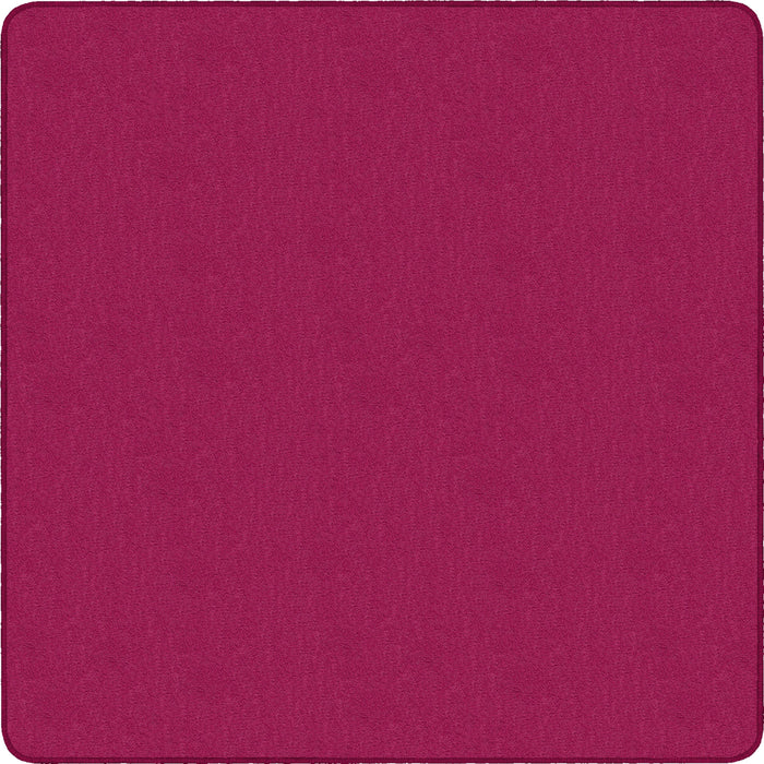 Flagship Carpets Classic Solid Color 12' Square Rug - Floor Rug - Classic, Traditional - 12 ft Length x 12 ft Width - Square - Cranberry - Nylon