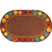 Flagship Carpets Calm Sitting Spots Oval Rug - Classic - 99.96" Length x 72" Width - Oval - Multicolor - Nylon