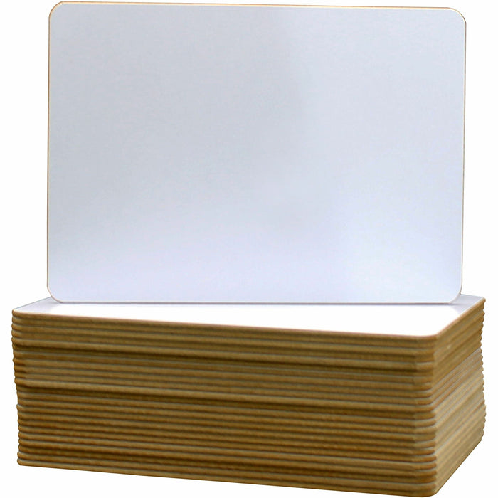 Flipside Round Corners Dry Erase Lap Board - 9.5" (0.8 ft) Width x 12" (1 ft) Height - White Surface - Rectangle - 24 / Pack
