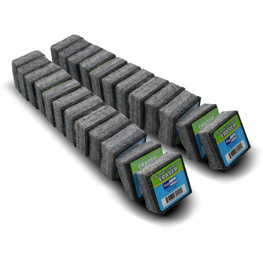 Flipside Dry Erase/Chalkboard Eraser - Gray - Felt - 2" Width x 1" Height x 2" Depth - 24 / Pack - Soft