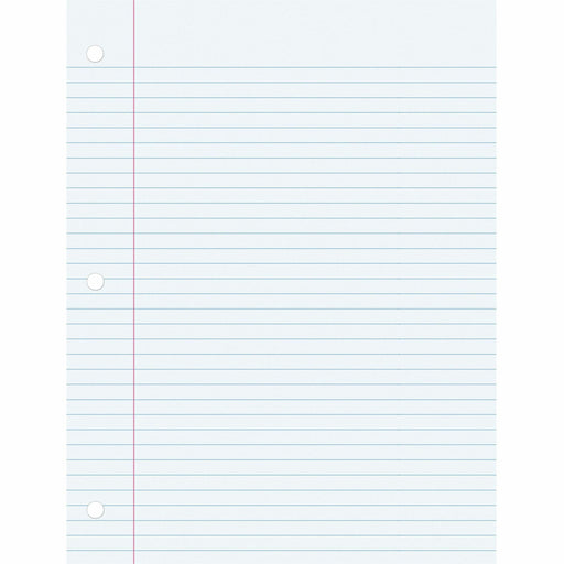 Pacon College Ruled Filler Paper - 100 Sheets - College Ruled Front Ruling - 0.28" Ruled - Red Margin - 3 Hole(s) - 8" x 10 1/2" Sheet Size - White Paper - Smooth, Punched - 100 / Pack