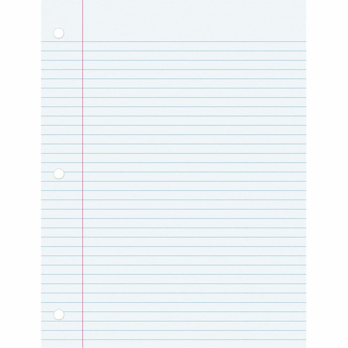 Pacon College Ruled Filler Paper - 100 Sheets - College Ruled Front Ruling - 0.28" Ruled - Red Margin - 3 Hole(s) - 8" x 10 1/2" Sheet Size - White Paper - Smooth, Punched - 100 / Pack
