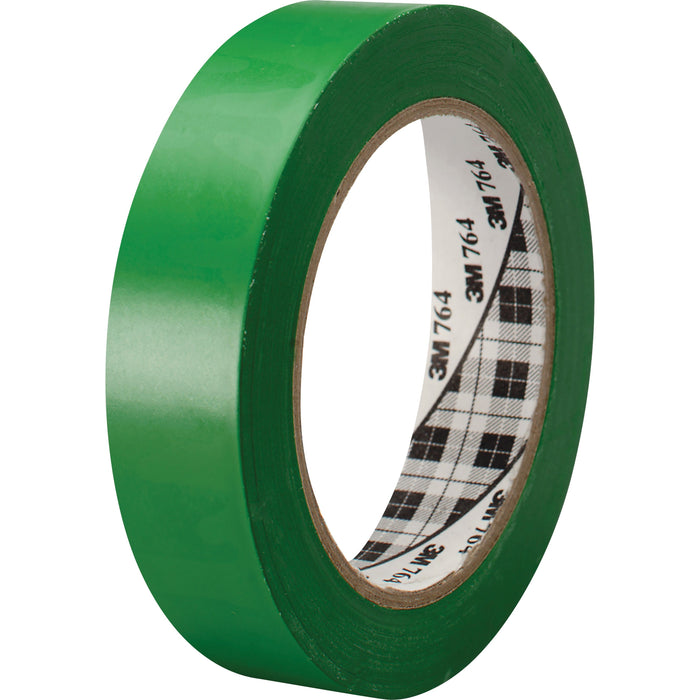 3M General-Purpose Vinyl Tape 764 - 36 yd Length x 1" Width x 5 mil Thickness - Green - Rubber - 4 mil - Polyvinyl Chloride (PVC) Backing - 1 Roll