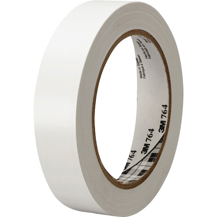 3M General-Purpose Vinyl Tape 764 - 36 yd Length x 1" Width x 5 mil Thickness - White - Rubber - 4 mil - Polyvinyl Chloride (PVC) Backing - 1 Roll