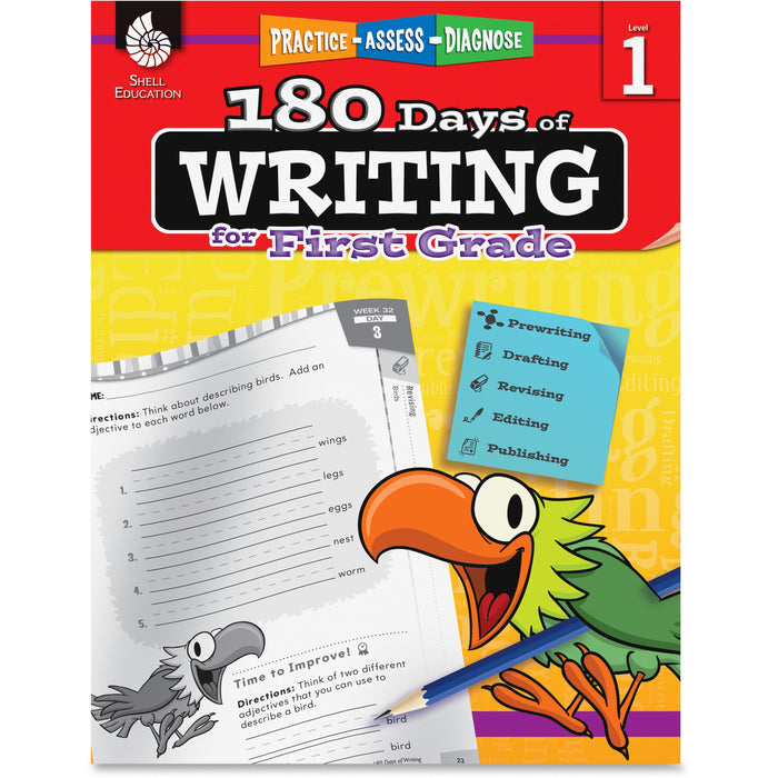 Shell Education 1st Grade 180 Days of Writing Book Printed Book - 216 Pages - Shell Educational Publishing Publication - Book - Grade 1 - 1 Each
