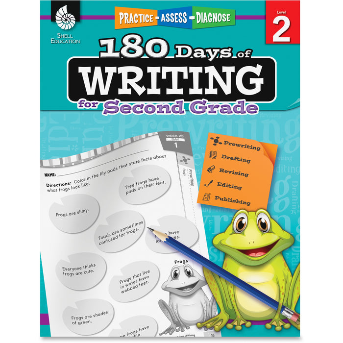 Shell Education 2nd Grade 180 Days of Writing Book Printed Book - 216 Pages - Shell Educational Publishing Publication - Book - Grade 2 - 1 Each
